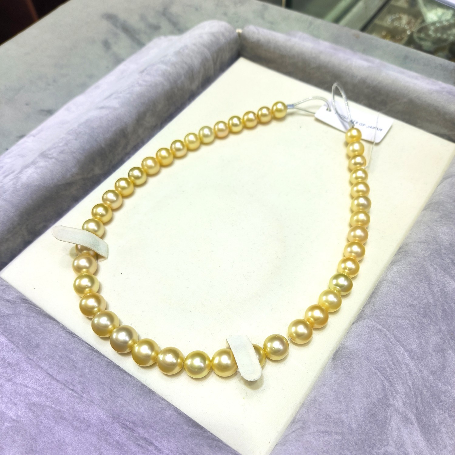 7-11.2海水南洋浓金珍珠项链干净细腻