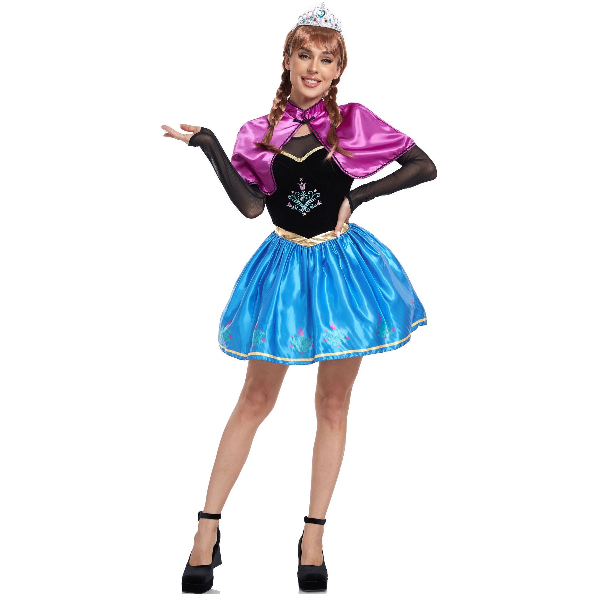 s-xl万圣节 cosplay冰雪奇缘 安娜公主 节日话剧演出服表演服