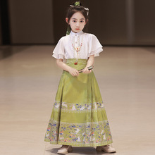 春夏汉服儿童女裙子2025新款超仙国风小女孩两件套女童马面裙套装