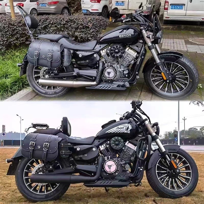 适用奔达灰石300/250摩托车边包复古侧边箱折叠靠背货架护杠改装