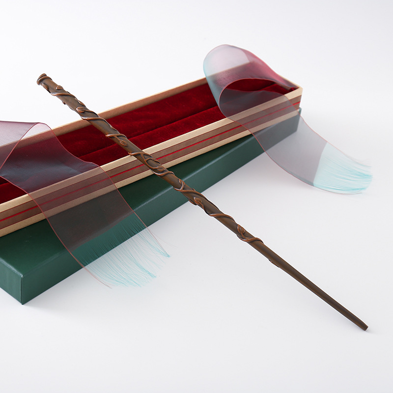 哈利波特魔杖赫敏魔杖金属芯魔法棒绿色丝带礼盒装支持一件代发