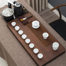 实木茶盘家用整块黑檀花梨木质茶台简易大小电木排水茶海茶具套装