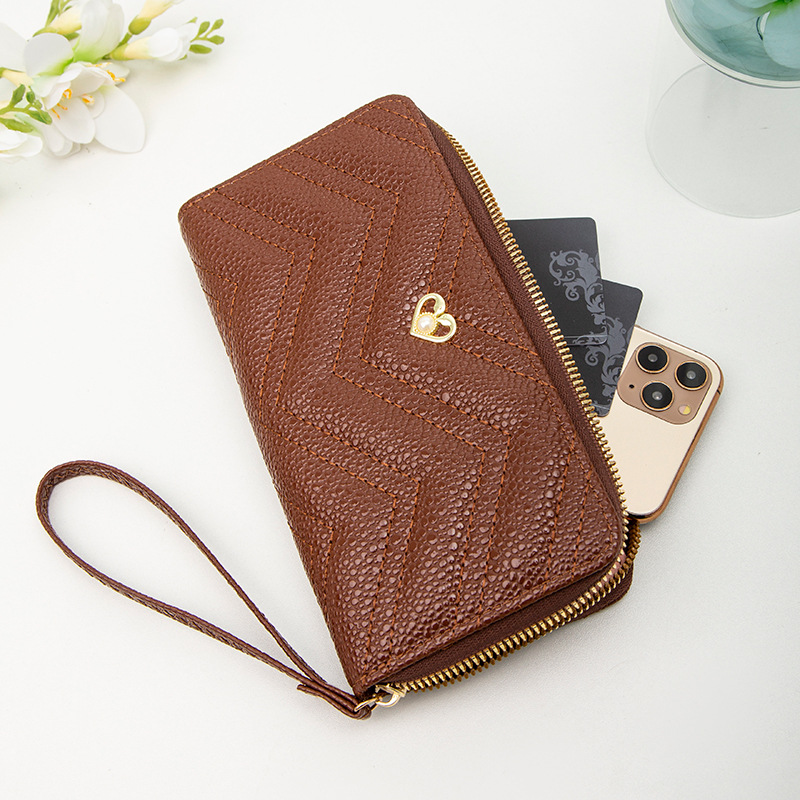 New Embroidered Wallet 2022 Foreign Trade Bag Women's Cheap Wholesale Mobile Phone Bag All-Matching Long Card Bag Three-Fold Wallet