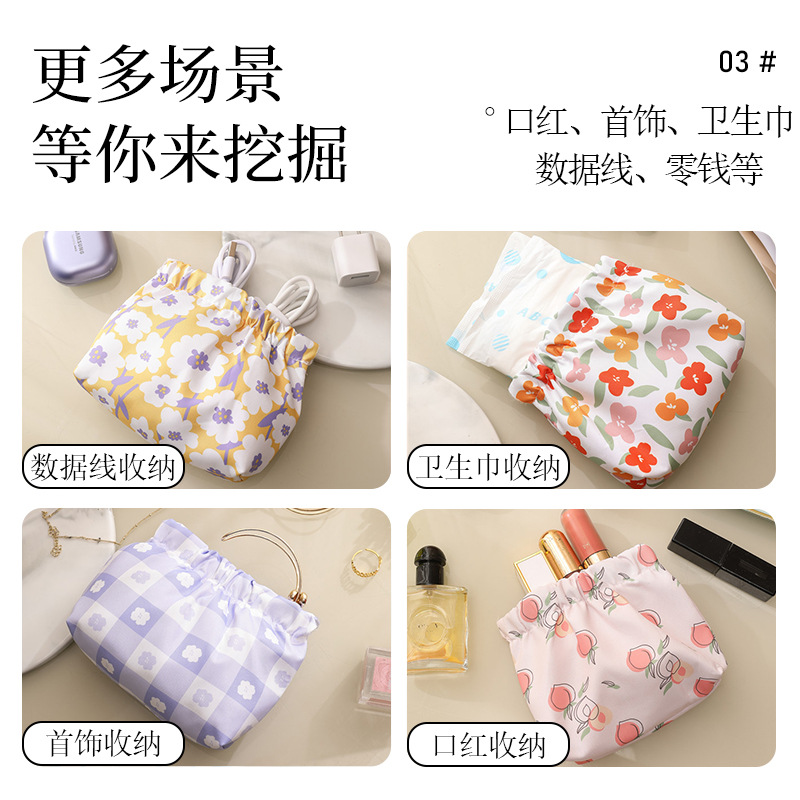 Oxford Cloth Coin Purse Mini-Portable Shrapnel Bag Automatic Closure Printing Jewelry Cosmetics Bag Earphone Buggy Bag