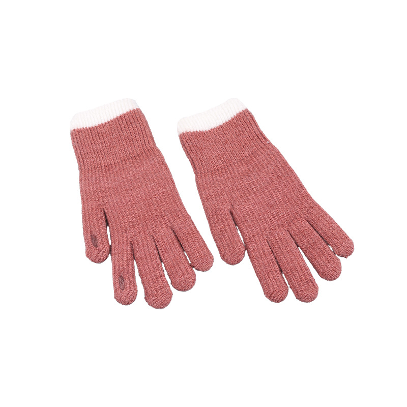 Winter Warm Gloves Women's Open Finger Touch Screen Wool Knitted Gloves Riding Cold-Proof Korean Style Student Autumn and Winter Gloves