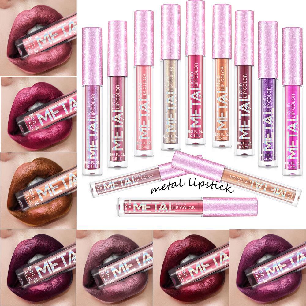 Cross-Border Engbo Metallic Liquid Lipstick Lip Gloss No Stain on Cup Lip Lacquer Makeup Pearlescent Beauty