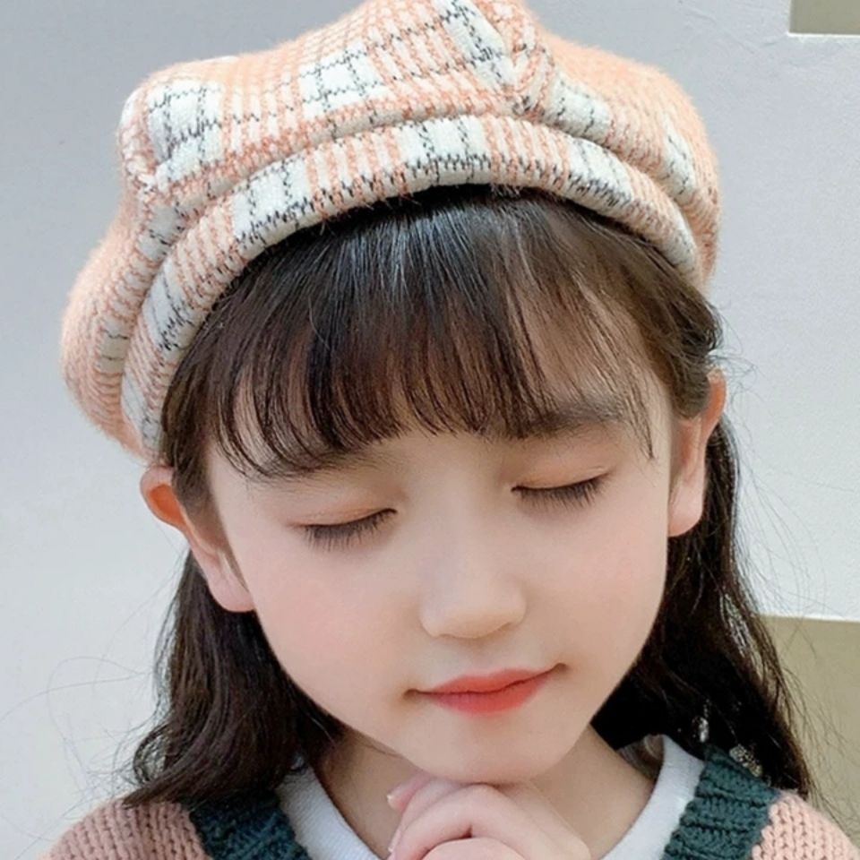 包邮儿童帽子秋冬亲子款韩版百搭女童贝雷帽小孩帽子宝宝冬季保暖