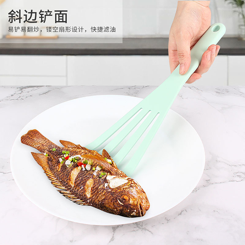 Silicone Kitchenware Silicone Spatula Oblique Slotted Turner Non-Stick Pan Dedicated Spatula Fried Steak Shovel for Frying Fish Pancake Shovel