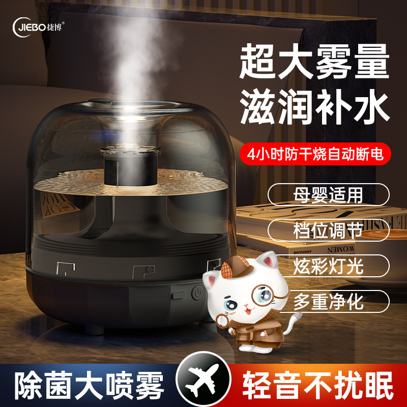 [Activity Gift] Jiebo Meow Library Glass Art Home Bedroom Desktop Mini Humidifier Colorful Light