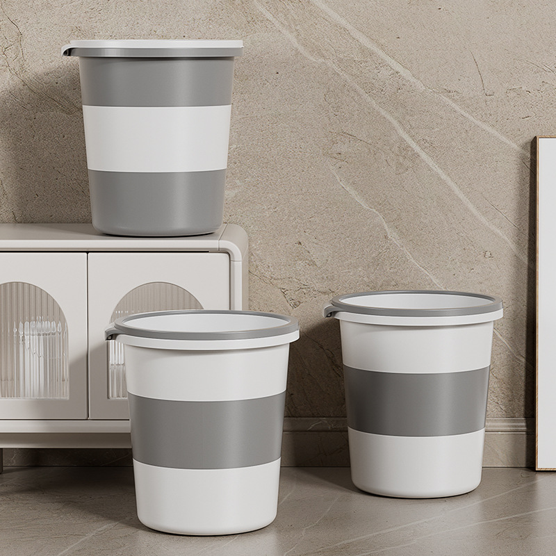 塑料垃圾桶家用折叠压圈厕所厨房撞色垃圾收纳筒客厅宿舍收纳纸篓