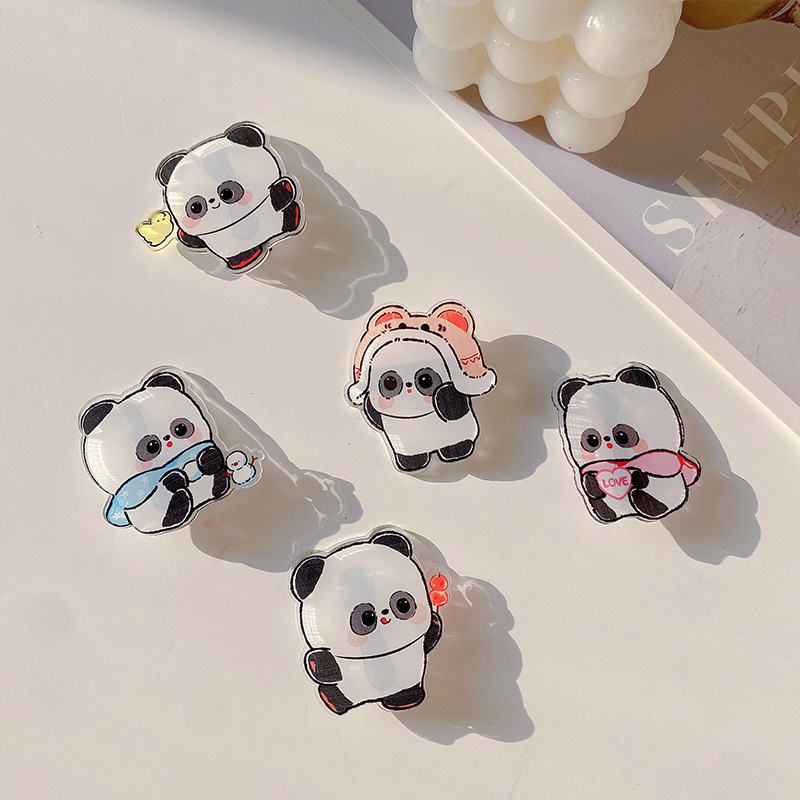 可爱呆萌小熊猫墩墩发夹夹子头饰女网红刘海夹顶夹碎发发卡发饰