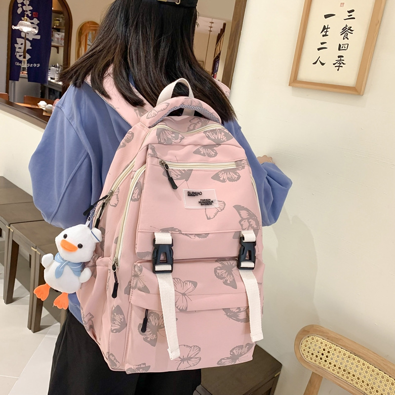 Schoolbag Female Korean Junior High School the Campus of Middle School Backpack Japanese Style Simple Backpack Fashion Large Capacity Student Computer Bag