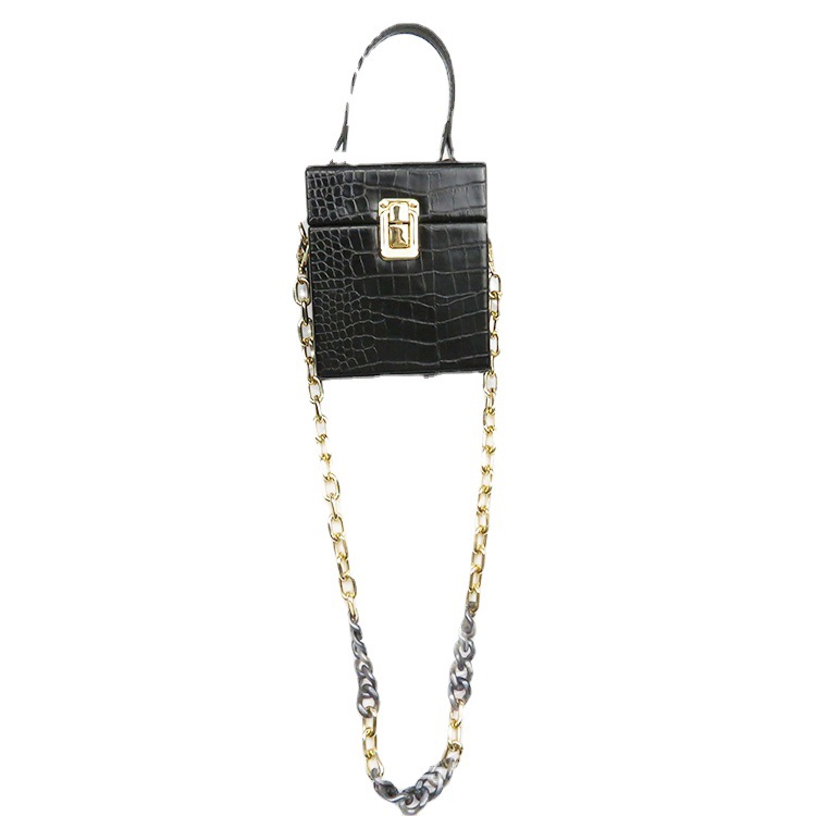 New Fashion All-Match Acrylic Mixed Gold Handmade Chain Women's Bag Sholder Bag Metal Accessories Single Shoulder Strap