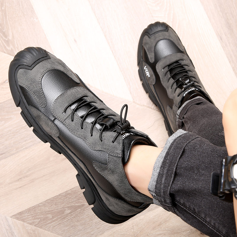 棉鞋男款冬季真皮羊毛加绒加厚防滑保暖高帮户外休闲i鞋男士棉靴