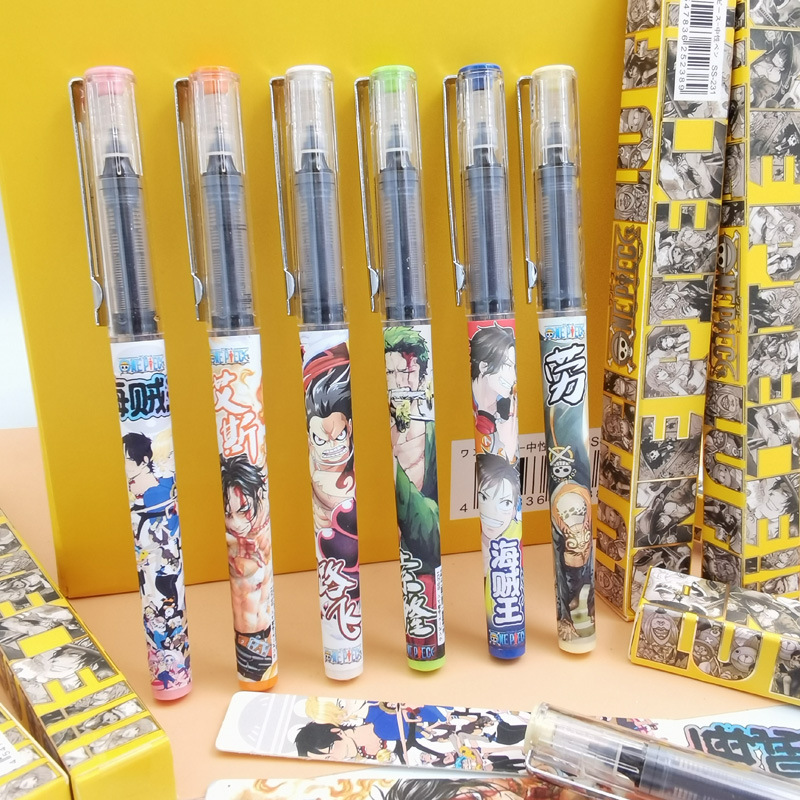海贼王盲盒笔限定直液式走珠笔日系卡通动漫周边路飞索隆网红高颜