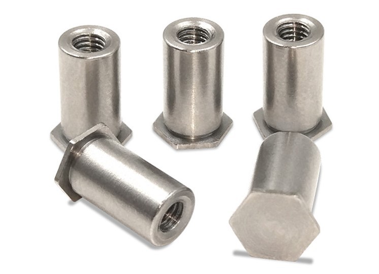 不锈钢304盲孔压铆螺柱压板螺母镀锌通孔压铆螺母六角铆螺柱螺母