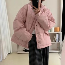 羽绒服短款女2023年秋冬新款韩版白鸭绒加厚宽松连帽面包服外套潮