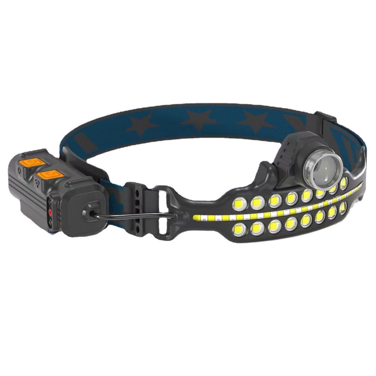 Cross-Border Cob Induction Major Headlamp Type-C Rechargeable Head-Mounted Night Fishing Lamp Dual Light Source Led Run Light