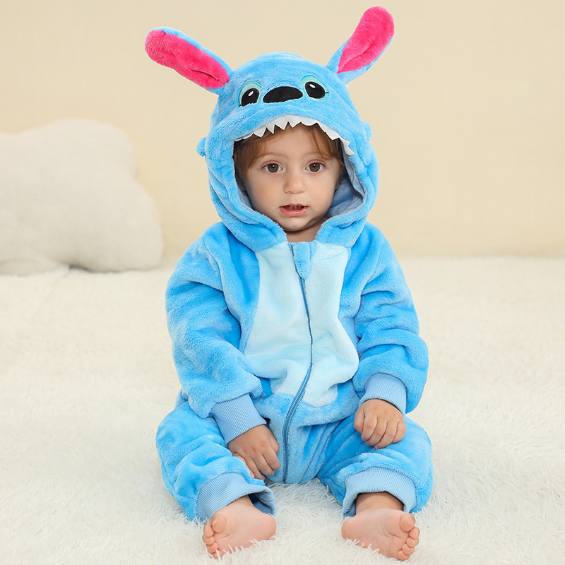 Mixiaoli Spring and Autumn Flannel Baby Romper Newborn Bunny Pajamas Cross-Border Infant Jumpsuit Baby Clothes