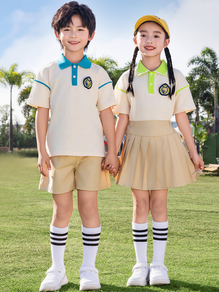 幼儿园园服夏季儿童班服运动套装小学生校服夏装英伦学院风毕业照