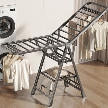 折叠晾衣架落地家用卧室阳台晒衣架室内婴儿凉晒挂衣杆晒被子梦园