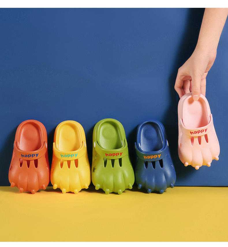 夏季新款熊爪子拖鞋家居学生儿童创意搞怪可爱拖鞋凉拖鞋沙滩凉鞋