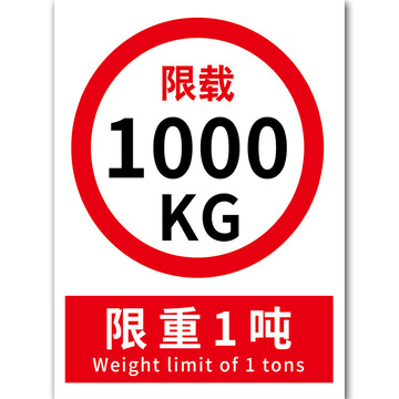 限载标志牌限重标识牌电梯限重限载标识重量2吨3吨禁止货梯限速5