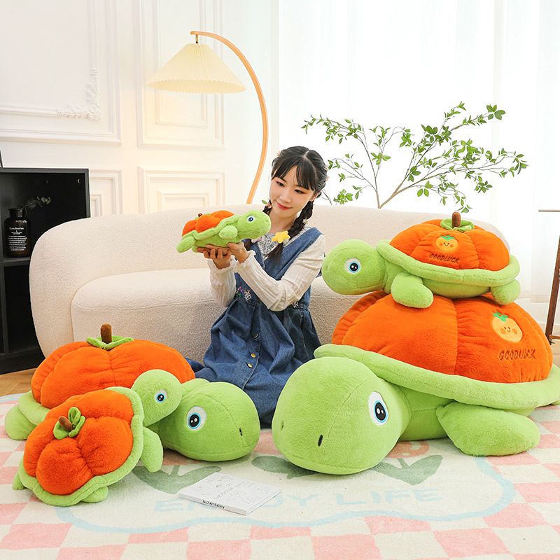 Good Persimmon Turtle Doll Plush Toys Auspicious Meaning Pumpkin Turtle Large and Soft Pillow Cushion Photo Decoration