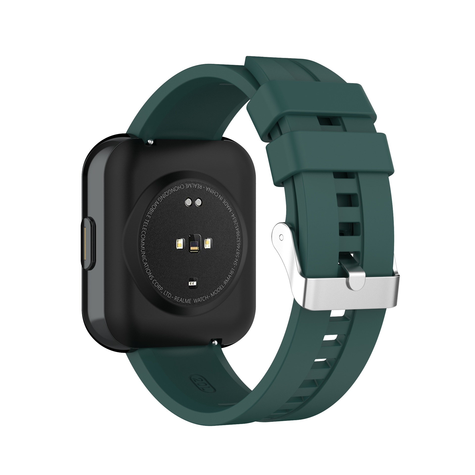 适用realme watch手表硅胶时尚表带通用20mm (watch gt2 银扣)