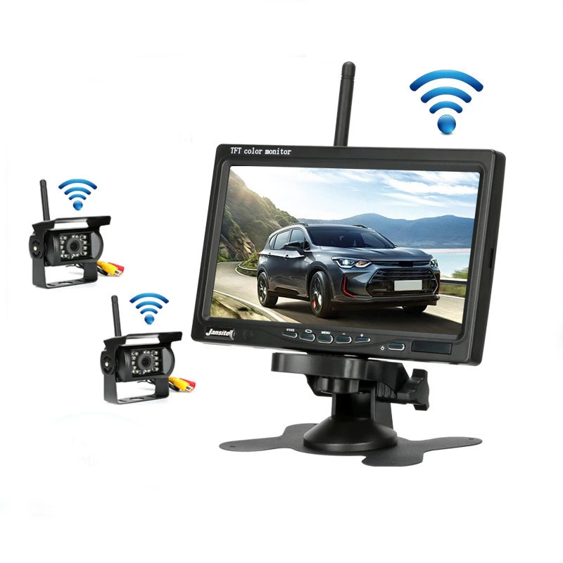 车载dvr后视系统 无线数字信号监控行车记录仪适用于卡车房车 rv