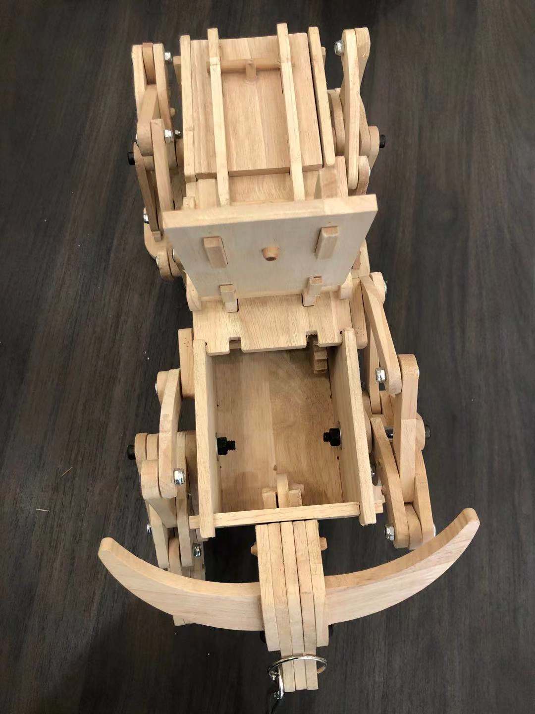 网红同款创意礼品儿童玩具 木质齿轮机械传动模型 三国木牛流马