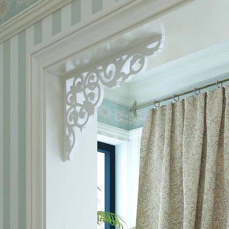 吊顶装饰角花垭口花pvc中式镂空木花格洞对角墙贴花角