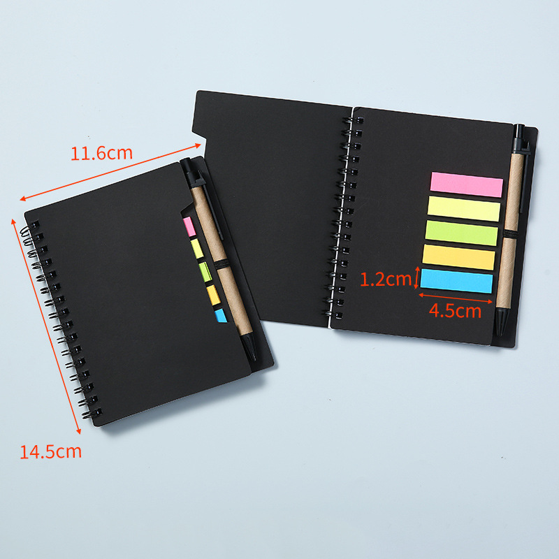 Advertising Coil Notebook Printed Logo Notepad with Pen Notepad New Sticky Notes Exhibition Gift Kraft Paper