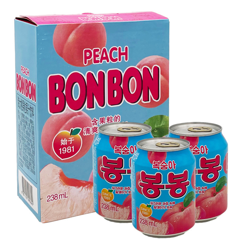 韩国进口 桃汁果肉果汁饮料饮品238ml*12罐 整箱-阿里巴巴