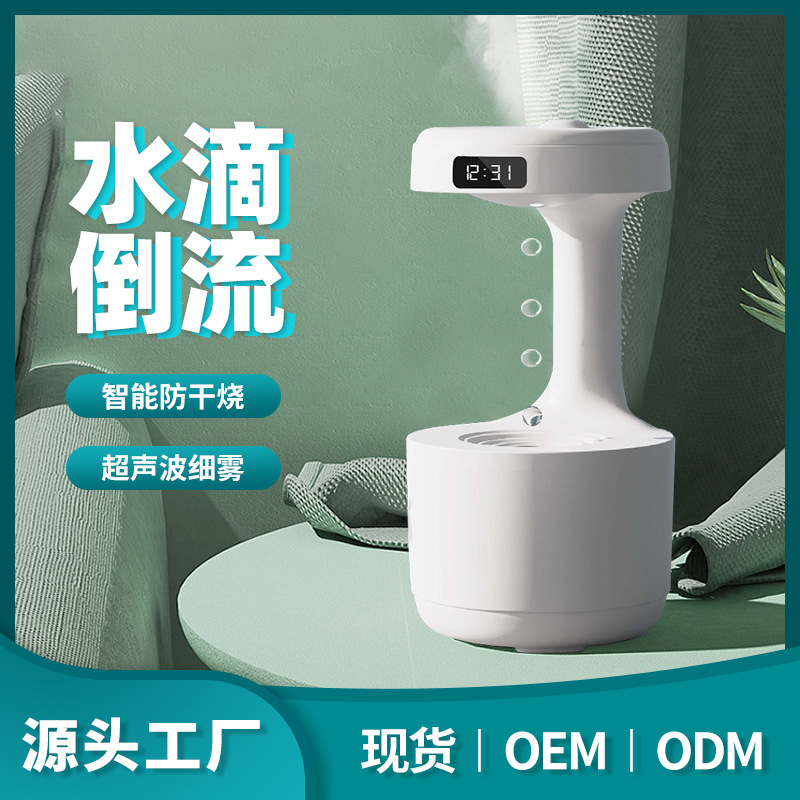 Anti-Gravity Humidifier Household Small Lamp Water Drop Backflow Anti-Dry Burning Wholesale Cross-Border Mute Heavy Fog Ambience Light