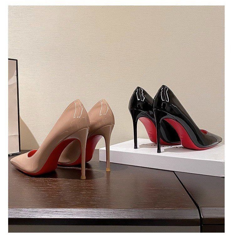 European and American Style Fashion High Heels Women's 2023 Autumn New Pointed Toe Stiletto Sexy Glossy Temperament Patent Leather Pumps