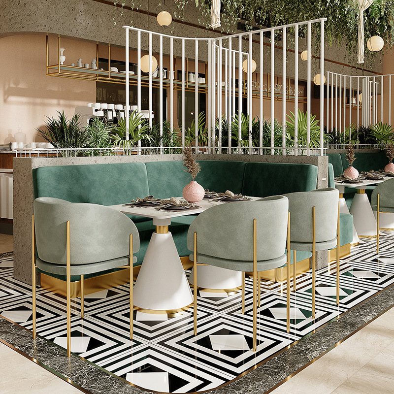 港式茶餐厅火锅店卡座沙发饭店咖啡厅甜品奶茶店布艺沙发桌椅组合