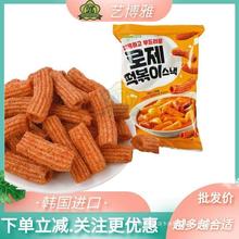 批发83g韩国进口涞可年糕条休闲食品香辣芝士味零食美味健康随身