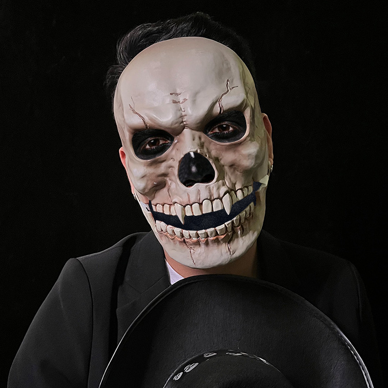 zb跨境万圣节eva骷髅面具逼真面罩恶搞装扮道具半脸面具派 对道具