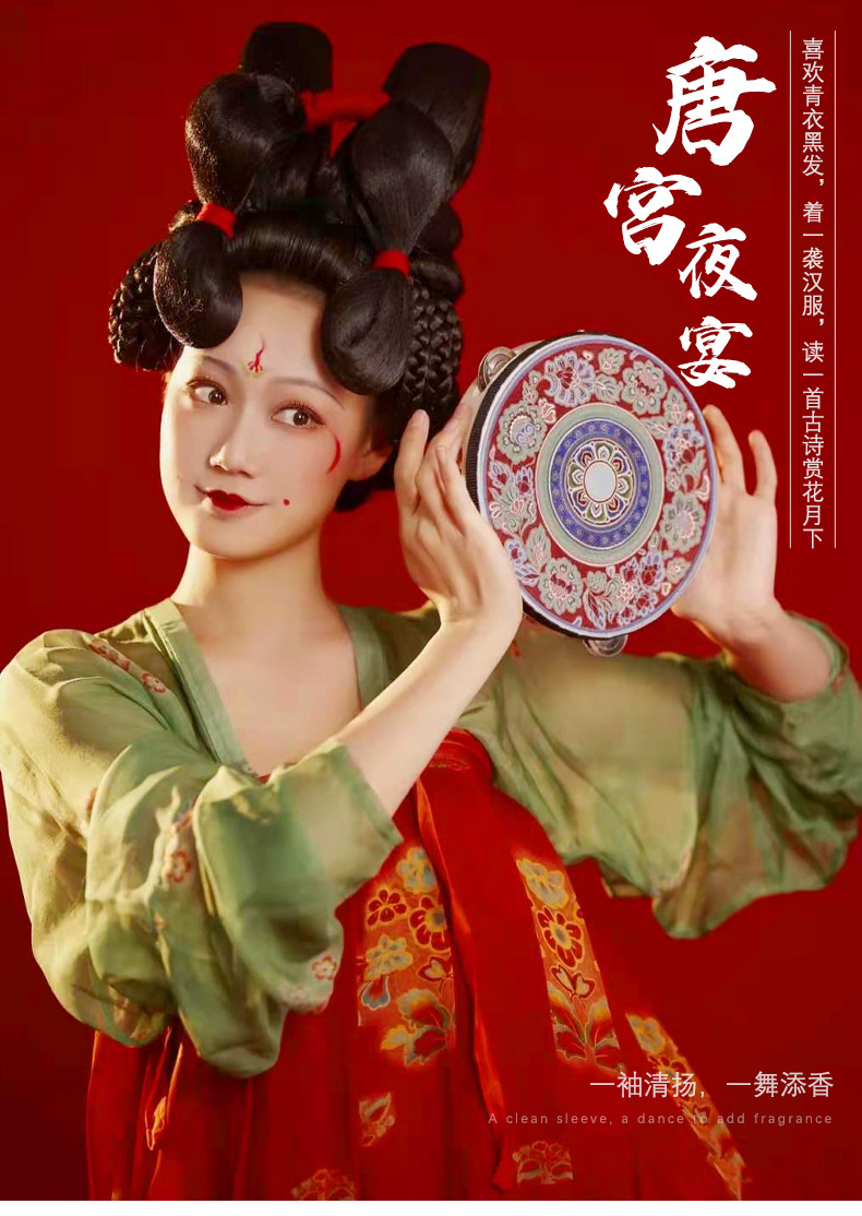 一件代发 唐制陶俑发髻 假发春晚唐宫夜宴同款演出 影楼演cos造型