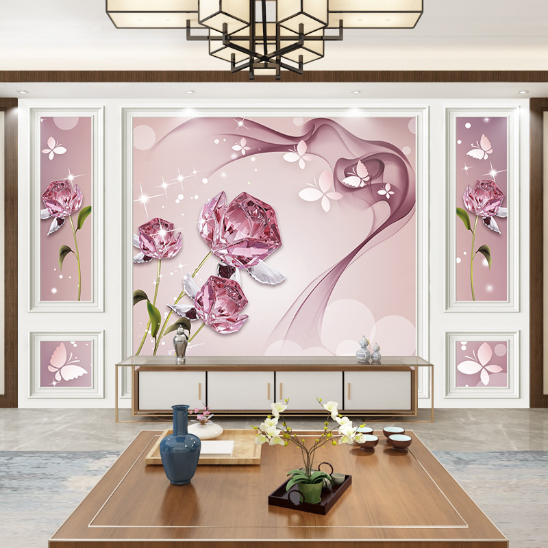 8d电视背景墙壁纸装饰客厅5d现代简约壁画3d影视墙纸家用墙布大气