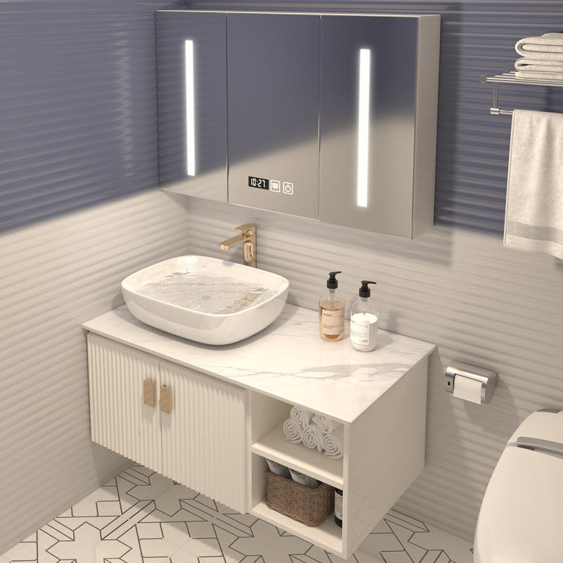 岩板台上盆浴室柜组合现代简约轻奢智能卫生间洗脸洗手洗漱台套装