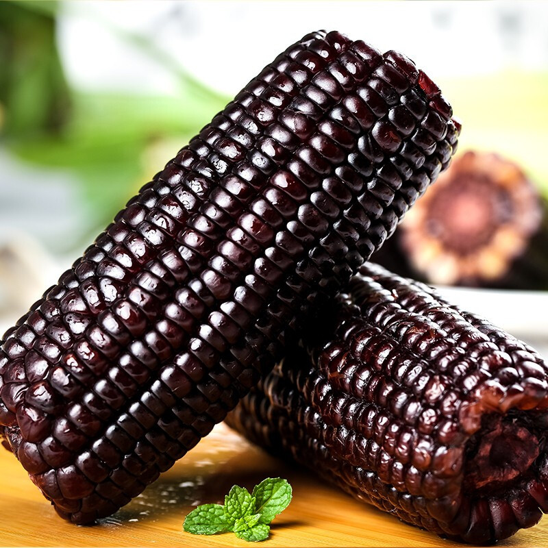 东北特产新鲜玉米 糯玉米 紫玉米粘苞米 健康轻食 黑糯玉米棒10根