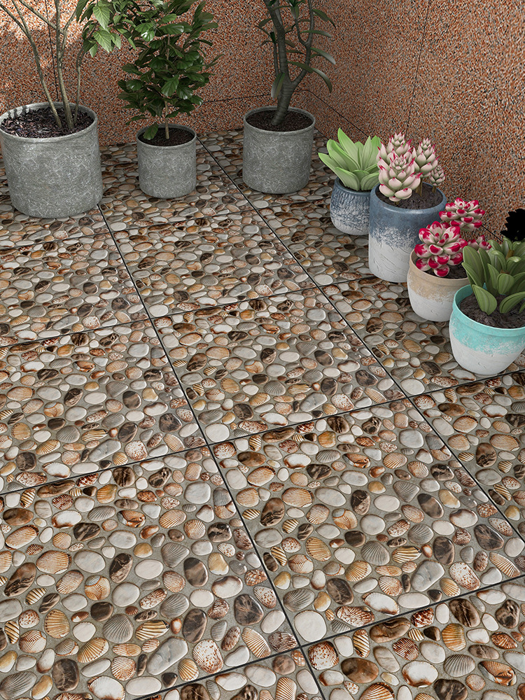 鹅卵石地砖庭院院子室外防滑地板砖户外花园鱼池露台阳台铺地瓷砖