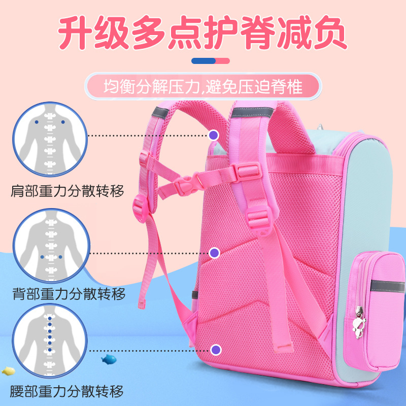 Children's Schoolbag Korean Style Space Spine Protection Lightweight Burden Alleviation One Piece Dropshipping Primary School Student Schoolbag Printing Logo