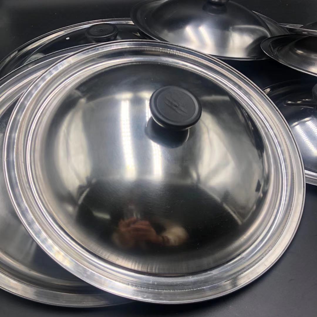 不锈钢锅盖家用炒菜盖平鼎盖多用全钢盖20cm-30cm