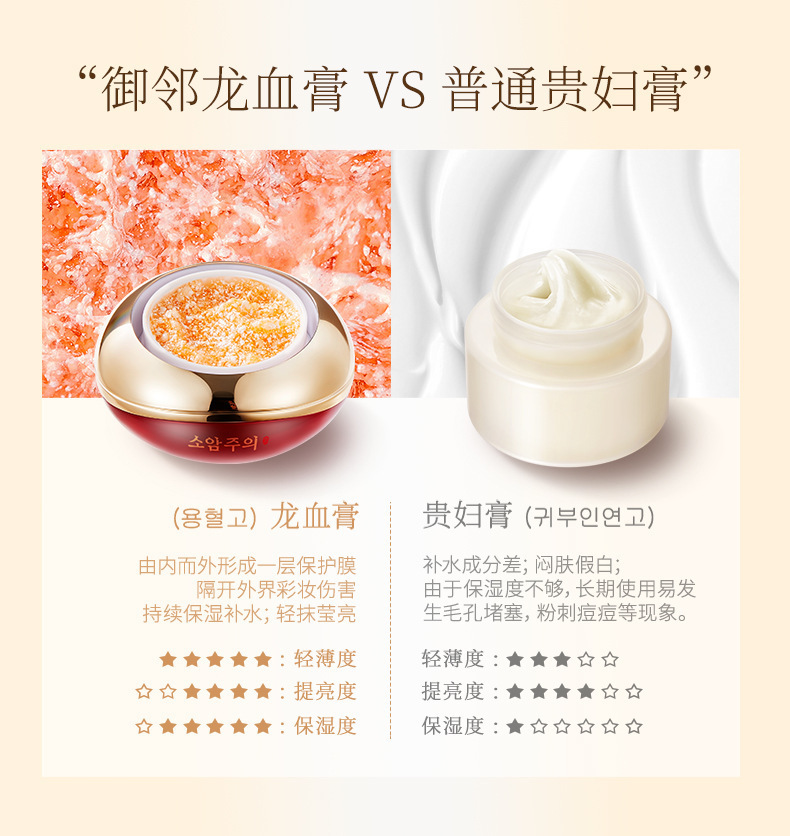 商品描述成分原料水产品规格莎思曼蒂御邻珍珠奢养龙血膏30g化妆品