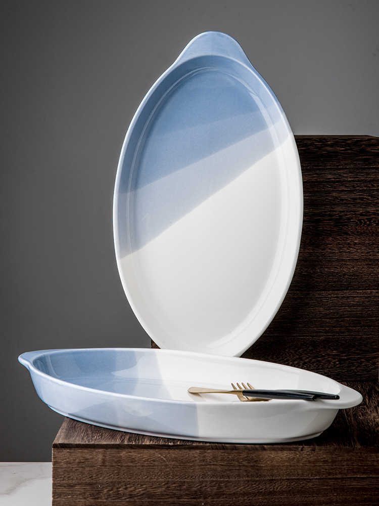 新款特大双耳鱼盘 家用大鱼盘陶瓷餐盘大号椭圆长形装鱼盘子-阿里巴巴