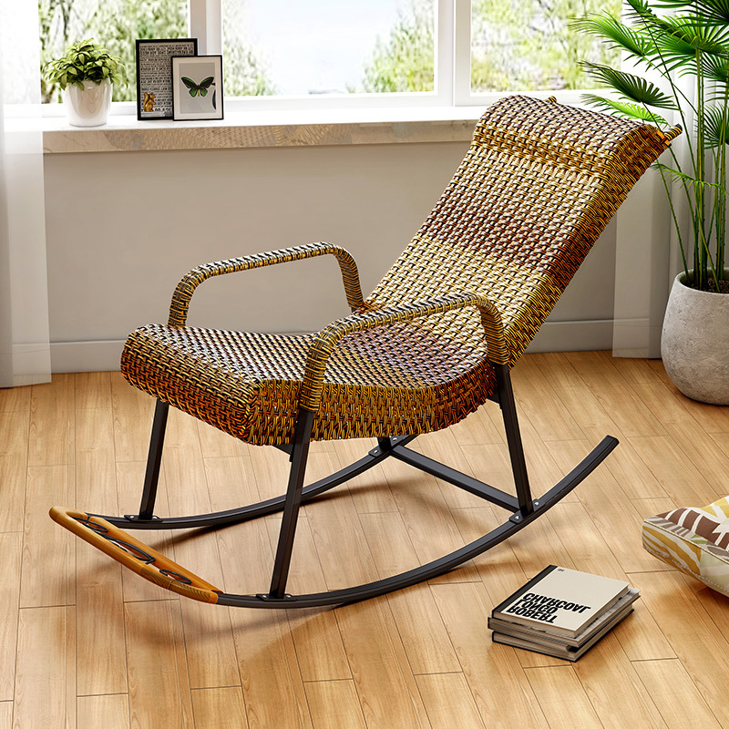懒人摇椅藤椅户外休闲阳台椅摇摇椅成人午睡椅室内躺椅逍遥椅老人