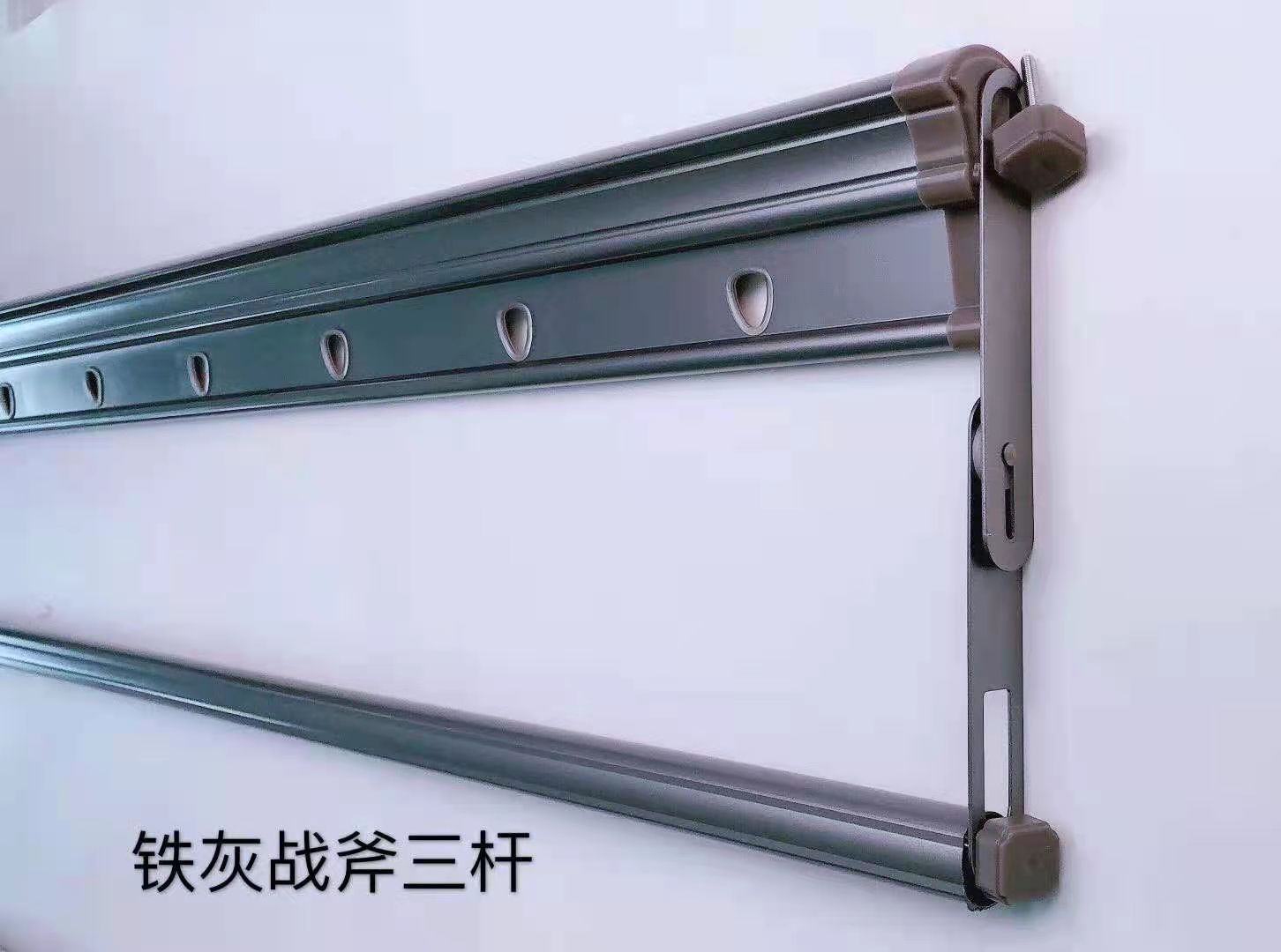 手摇晾衣架升降双杆式横杆款阳台自动顶装手动伸缩晒衣架凉衣被杆